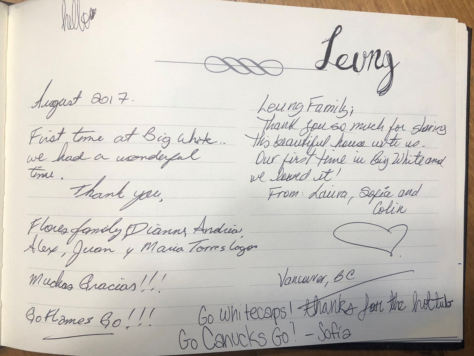 GUEST BOOK ENTRIES