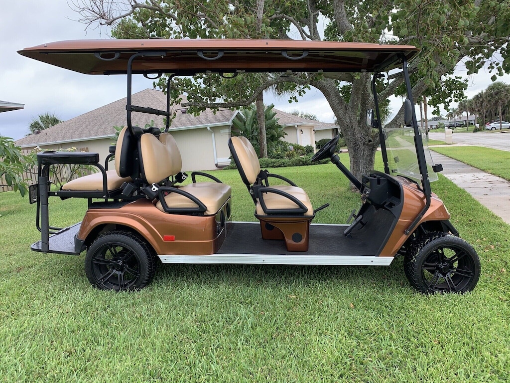 This 6 person golf cart is $75 per day if available.