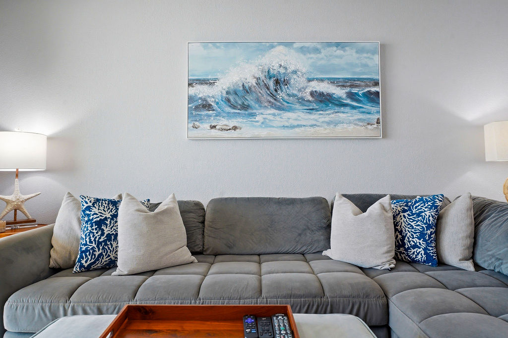 Comfortable living room perfect for a day of relaxing after enjoying Indian Rocks Beach all day.