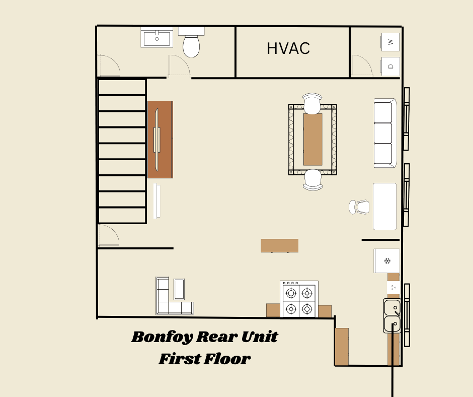Floor plan of the apartment — not to scale, but it provides a good idea of the layout.