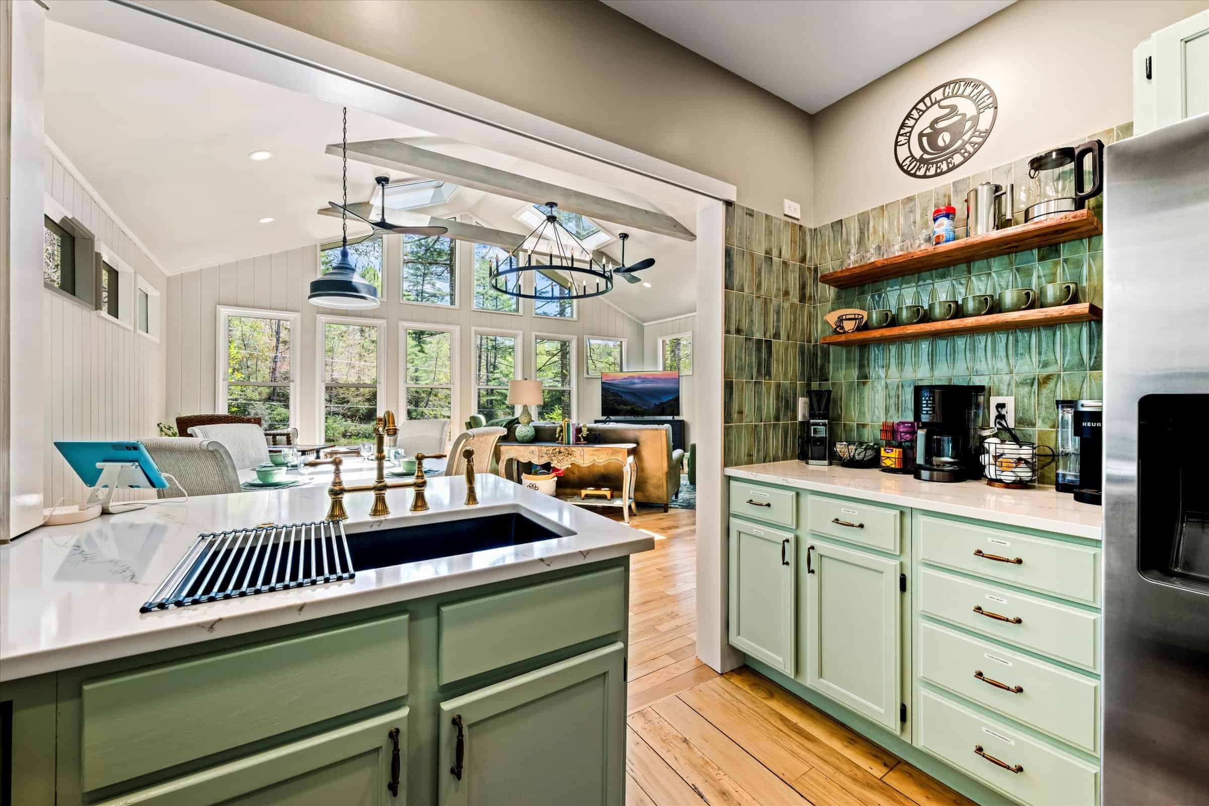 Details forged by host experience await you, such as a well stocked coffee bar.