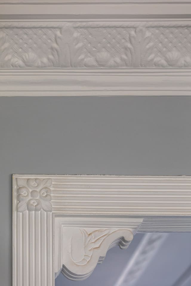 While we renovated the penthouse from top to bottom, we retained the glorious period details.   The main floor ceilings are mostly about twelve feet!