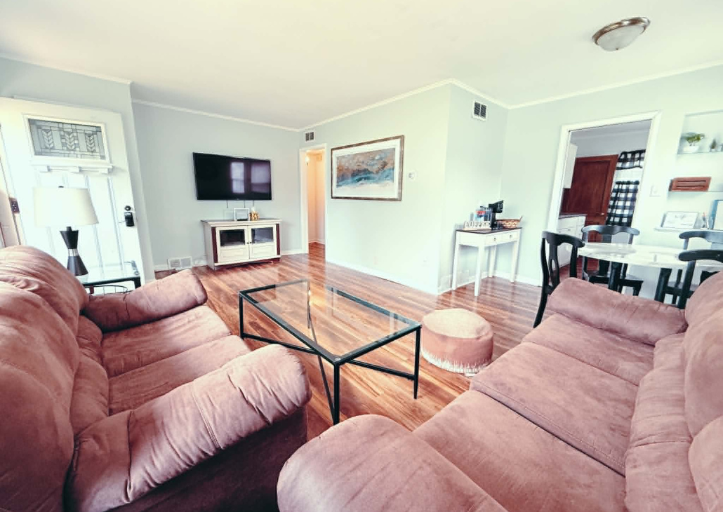 Spacious living room plus dining area. 
