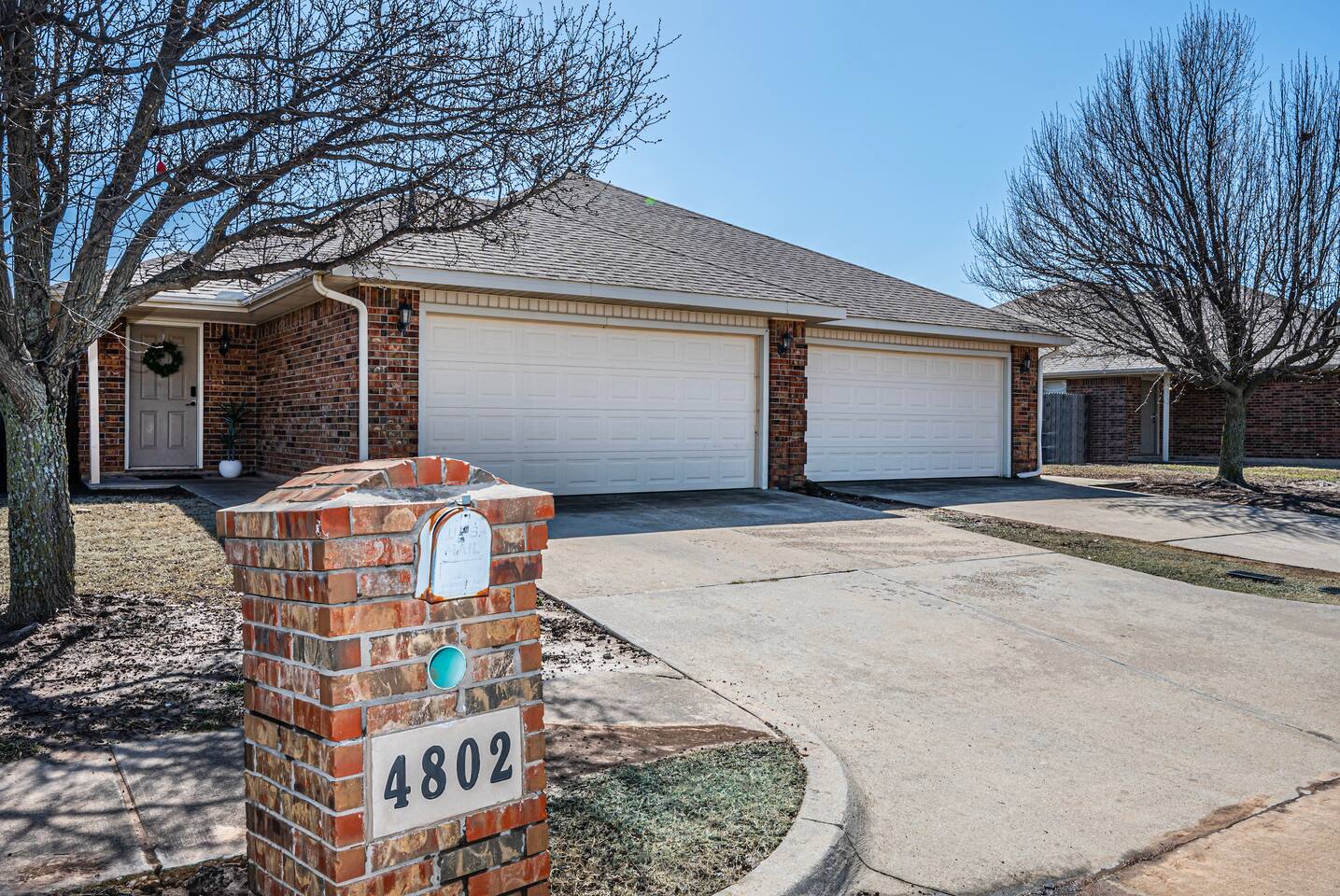 Timeless brick exterior offers style and class.