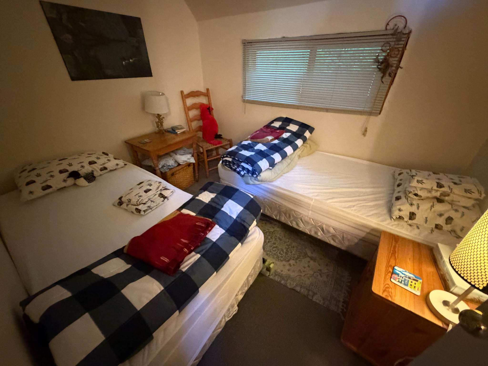 Main floor bedroom with single and double beds