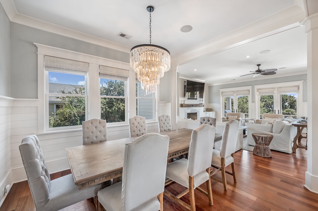 Spacious dining room with seating Shore Thing | 4001 Palm Blvd | Isle of Palms, SC | IOP Escapes