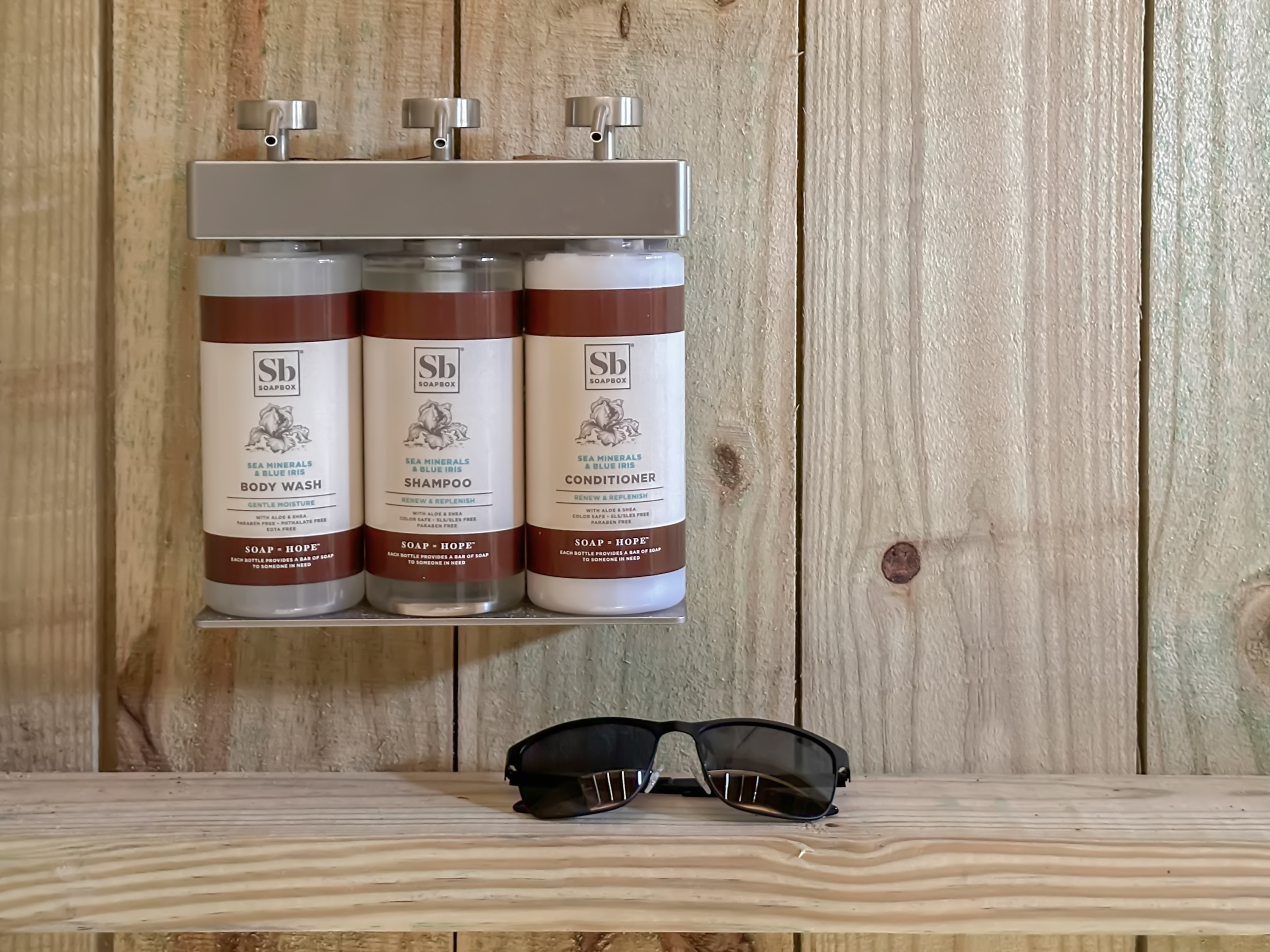 Enjoy the same premium SoapBox (color-safe) products that we have in every shower...