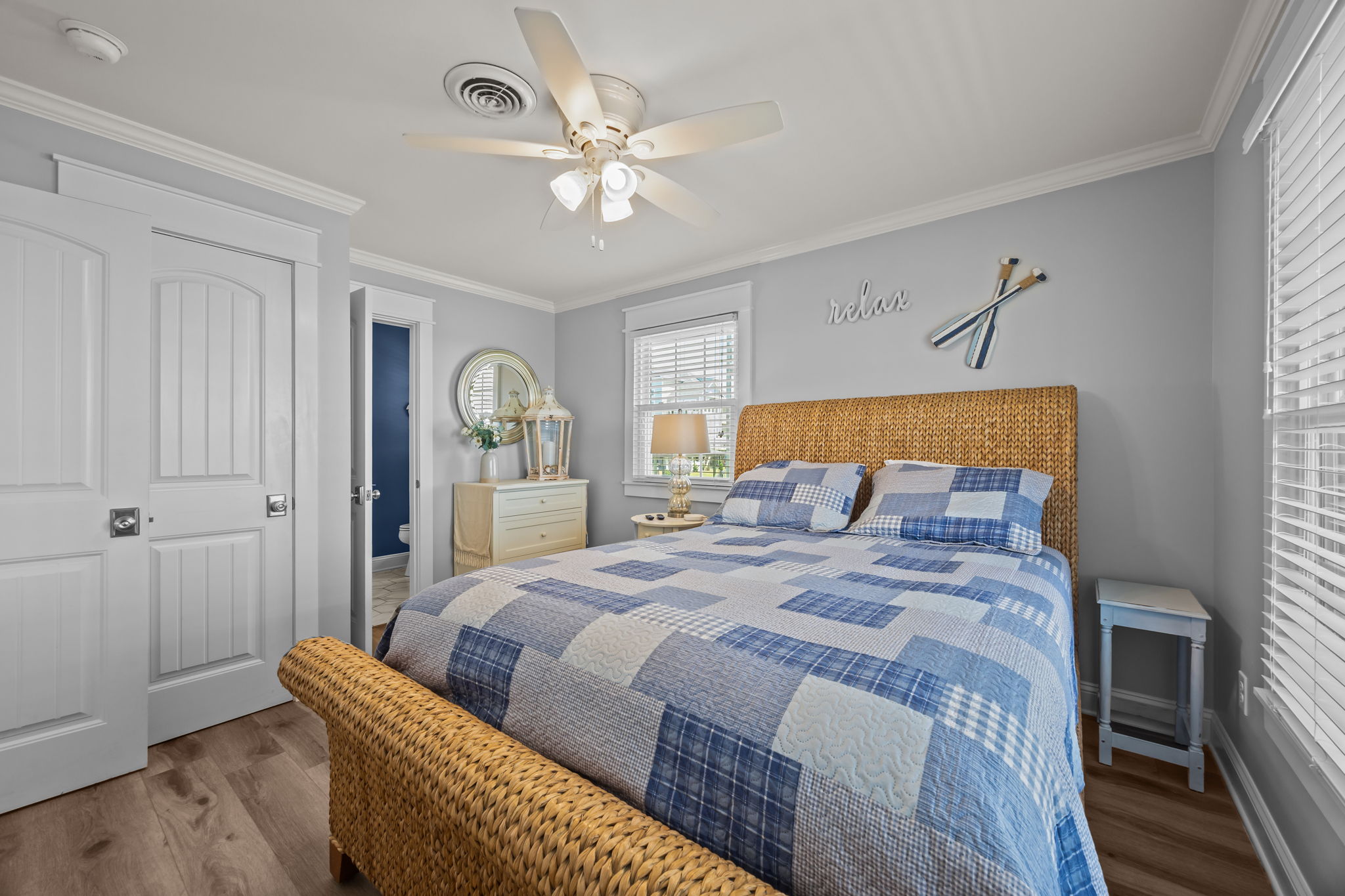 Wake up refreshed in a bright, airy queen bedroom