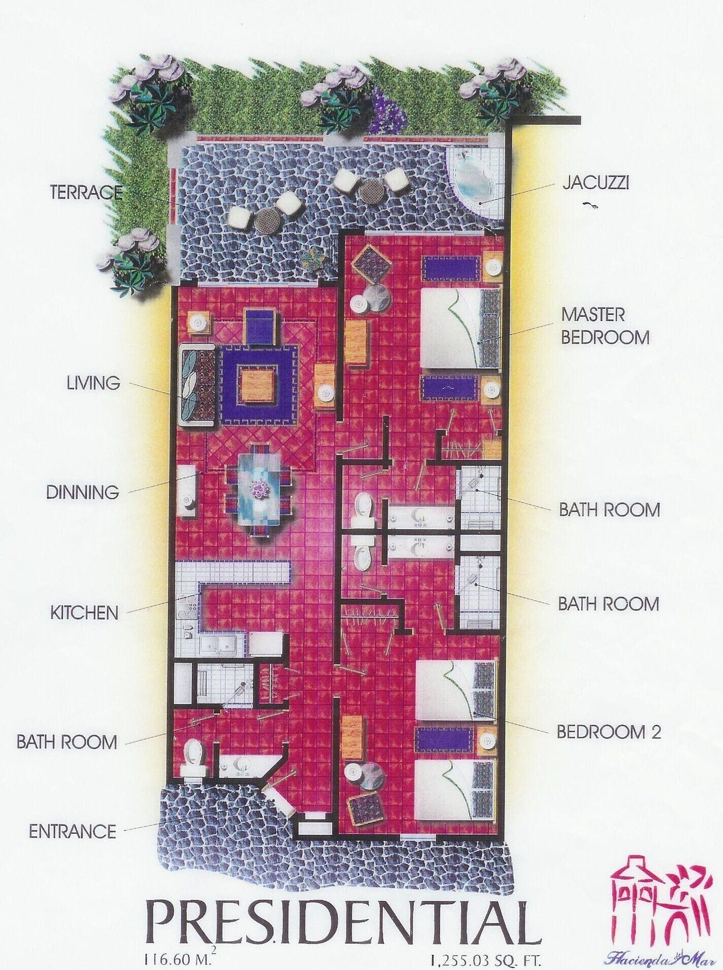 Presidential Suite Floorplan at Hacienda Del Mar Cabo, Vacation Travel Exclusives