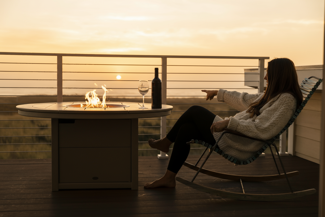 {Fire Pit} Sip, unwind, and soak in the ocean views by the fire.