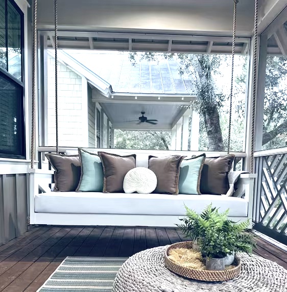 Sway gently with a book or glass of wine in your private outdoor nook.