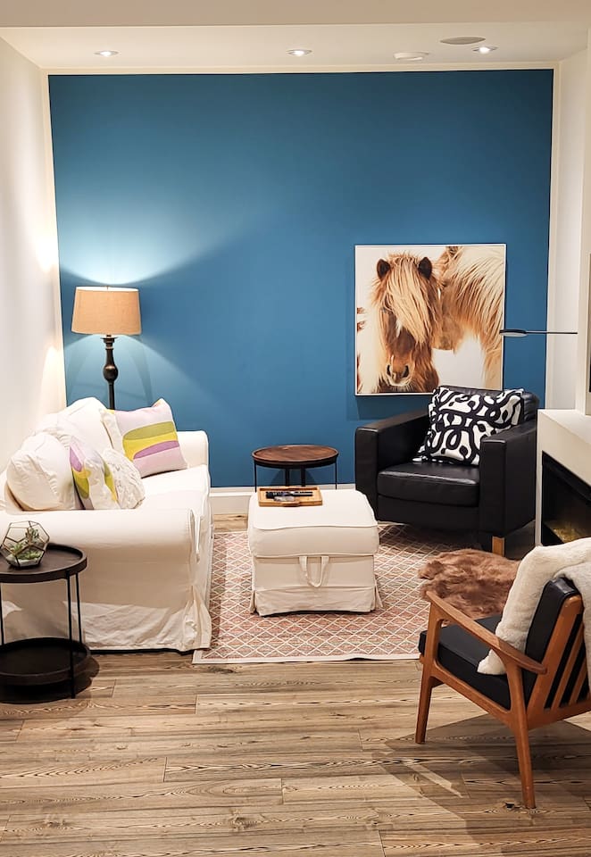 A cozy space to watch tv or listen to the stereo