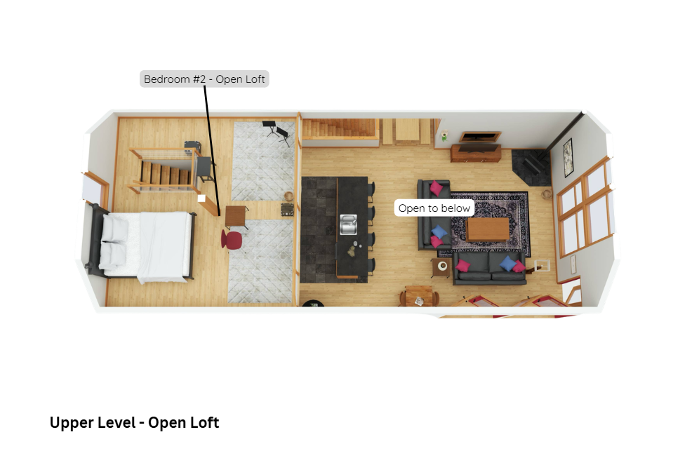 Upper Level / Open Loft - 3D Floor Plan