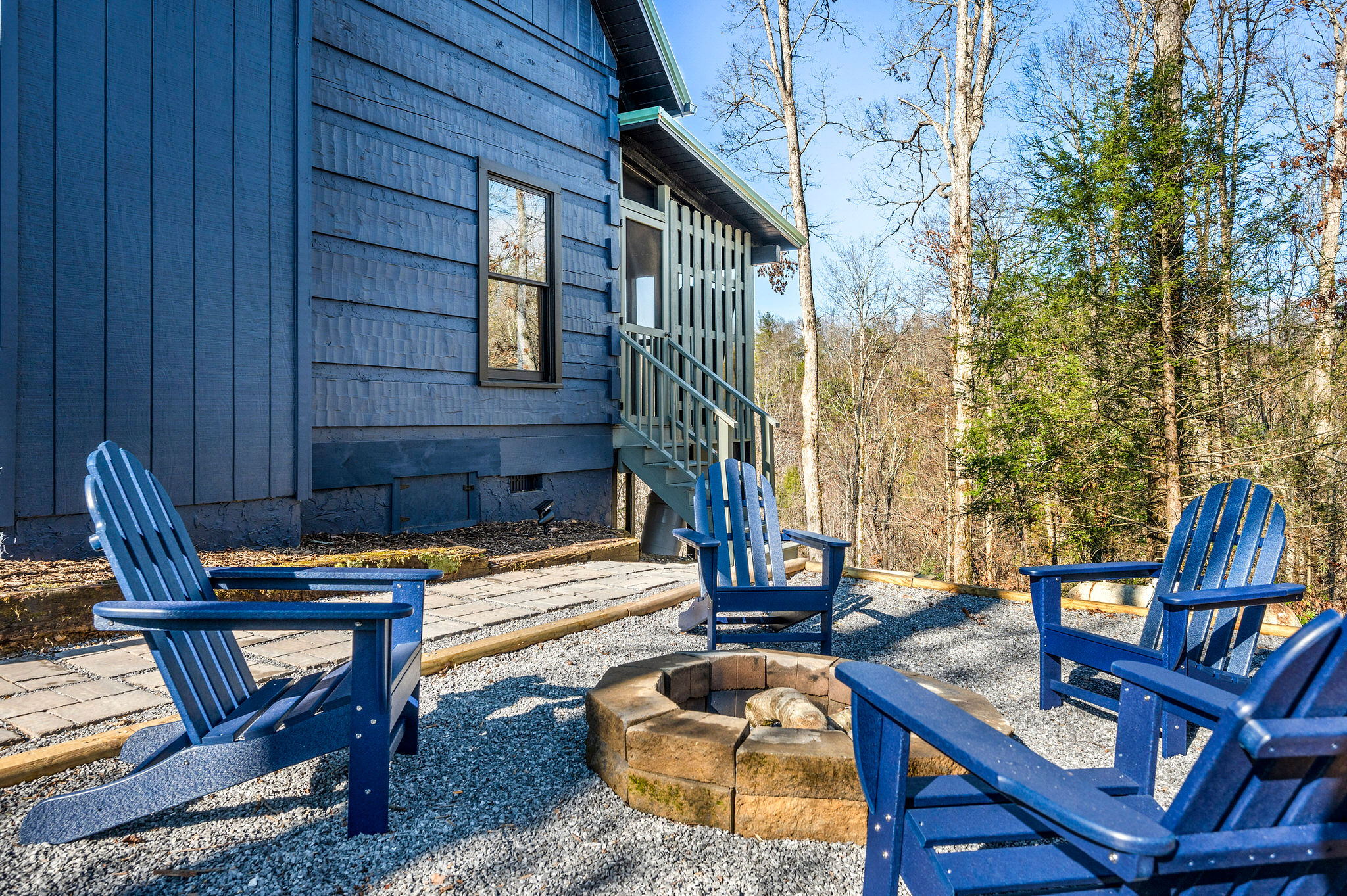 Outdoor campfire area