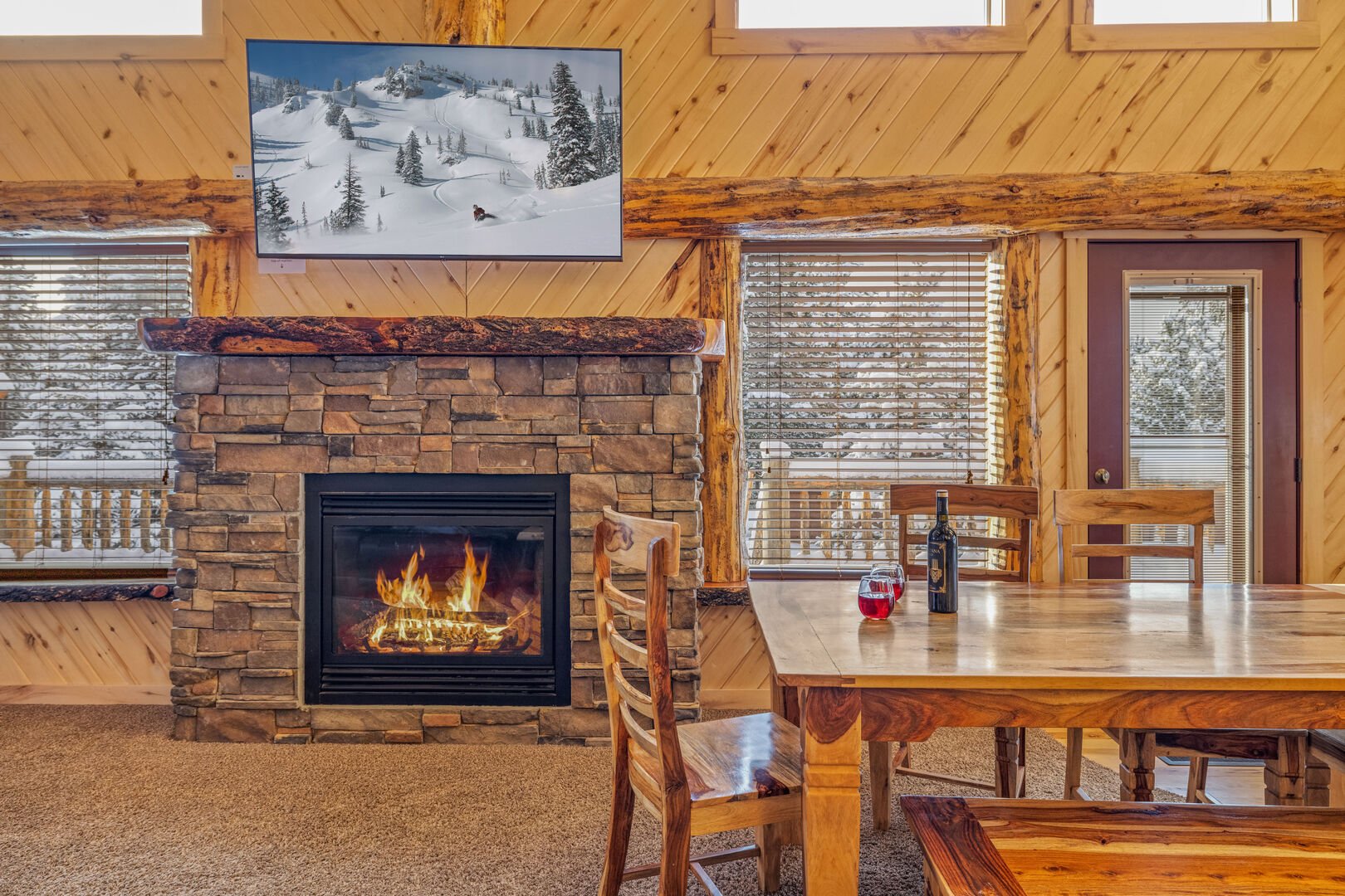 Winter time in front of the  propane fireplace