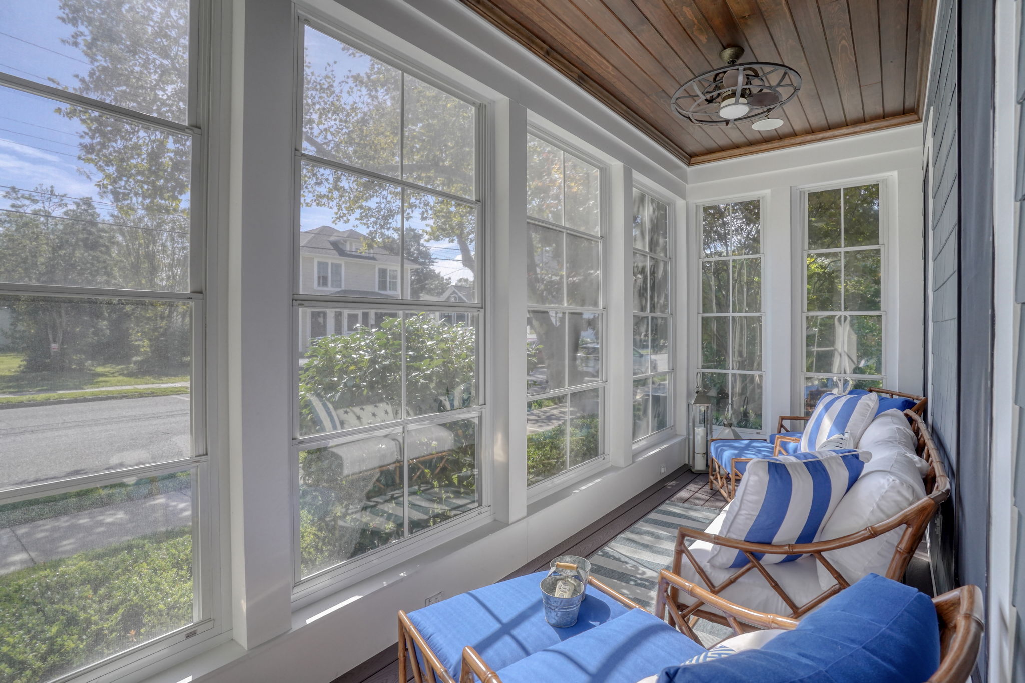 Relax on the front screened porch