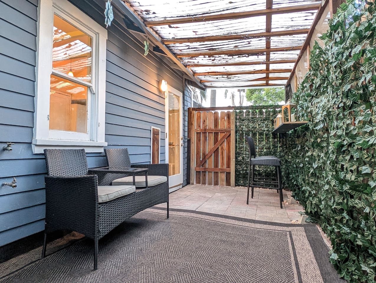 Private patio for relaxing outdoors. 🌿