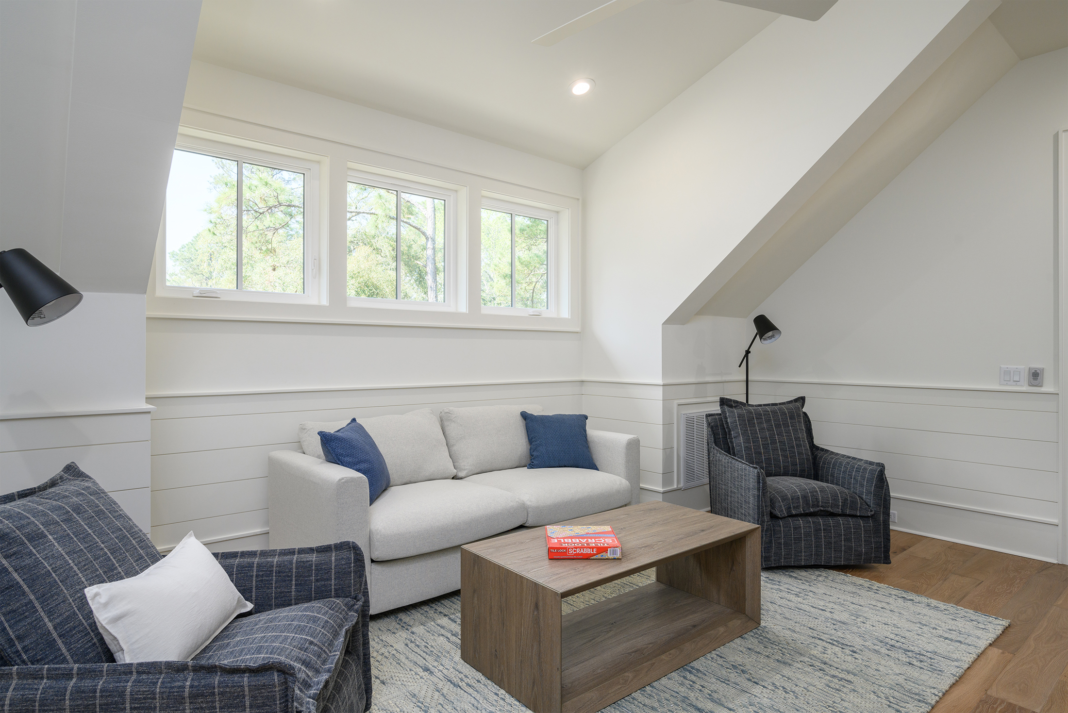 Comfortable seating area upstairs for additional entertainment area