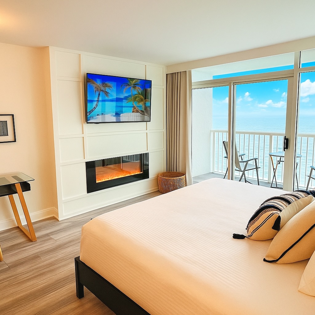 Ceiling to floor windows. Great views living and bedroom