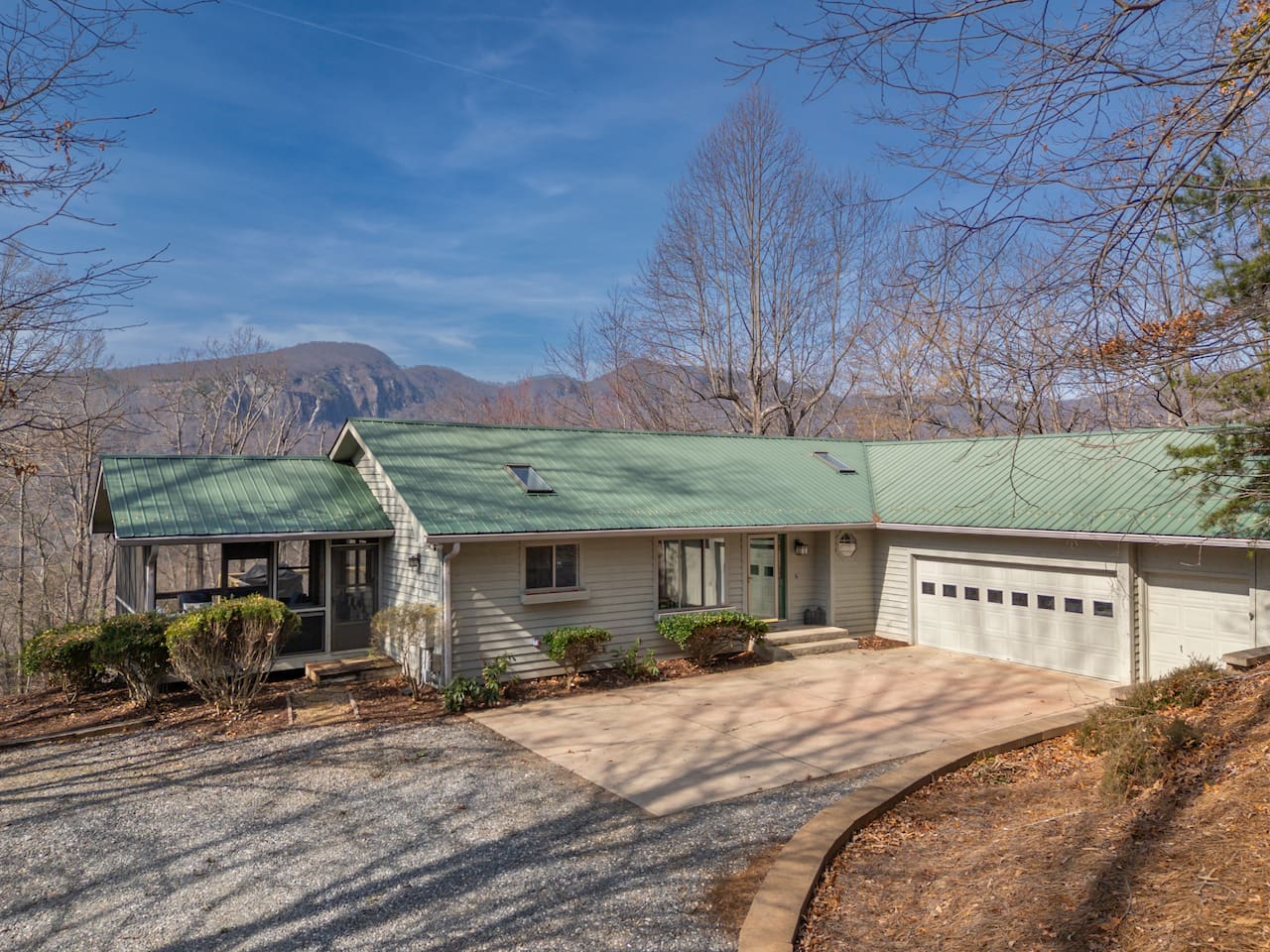 Front view of the home when entering the driveway