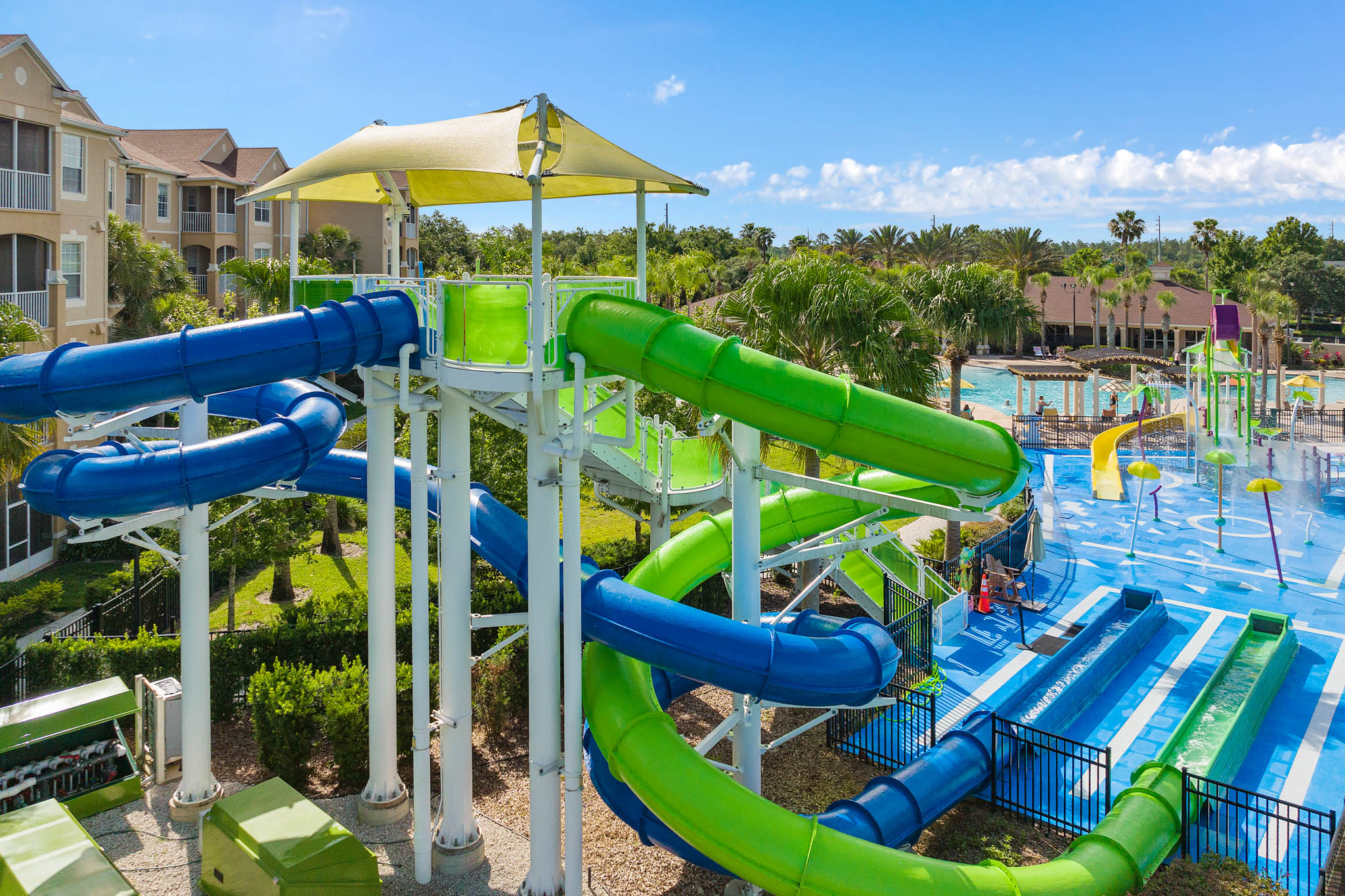 Waterslides, splash zones & fun included with your stay 💦