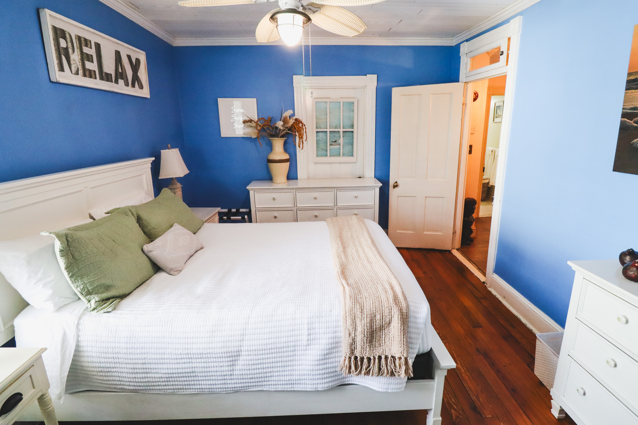 Peaceful primary bedroom for restful sleep