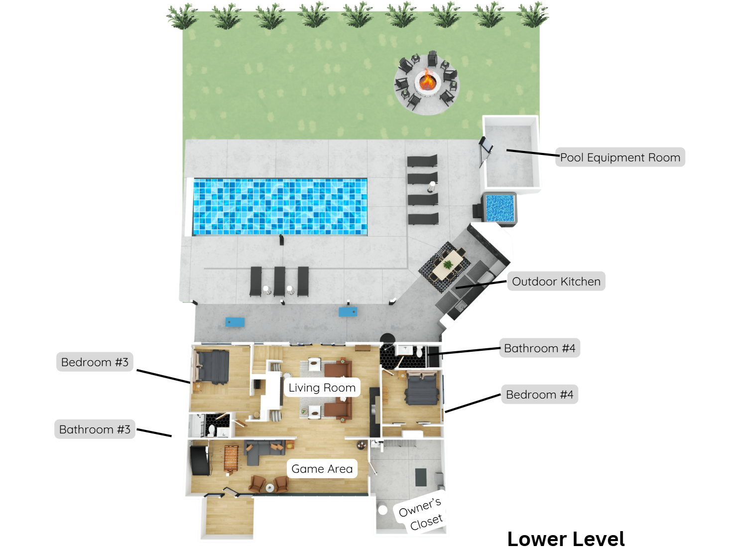 Lower Level - 3D Floor Plan