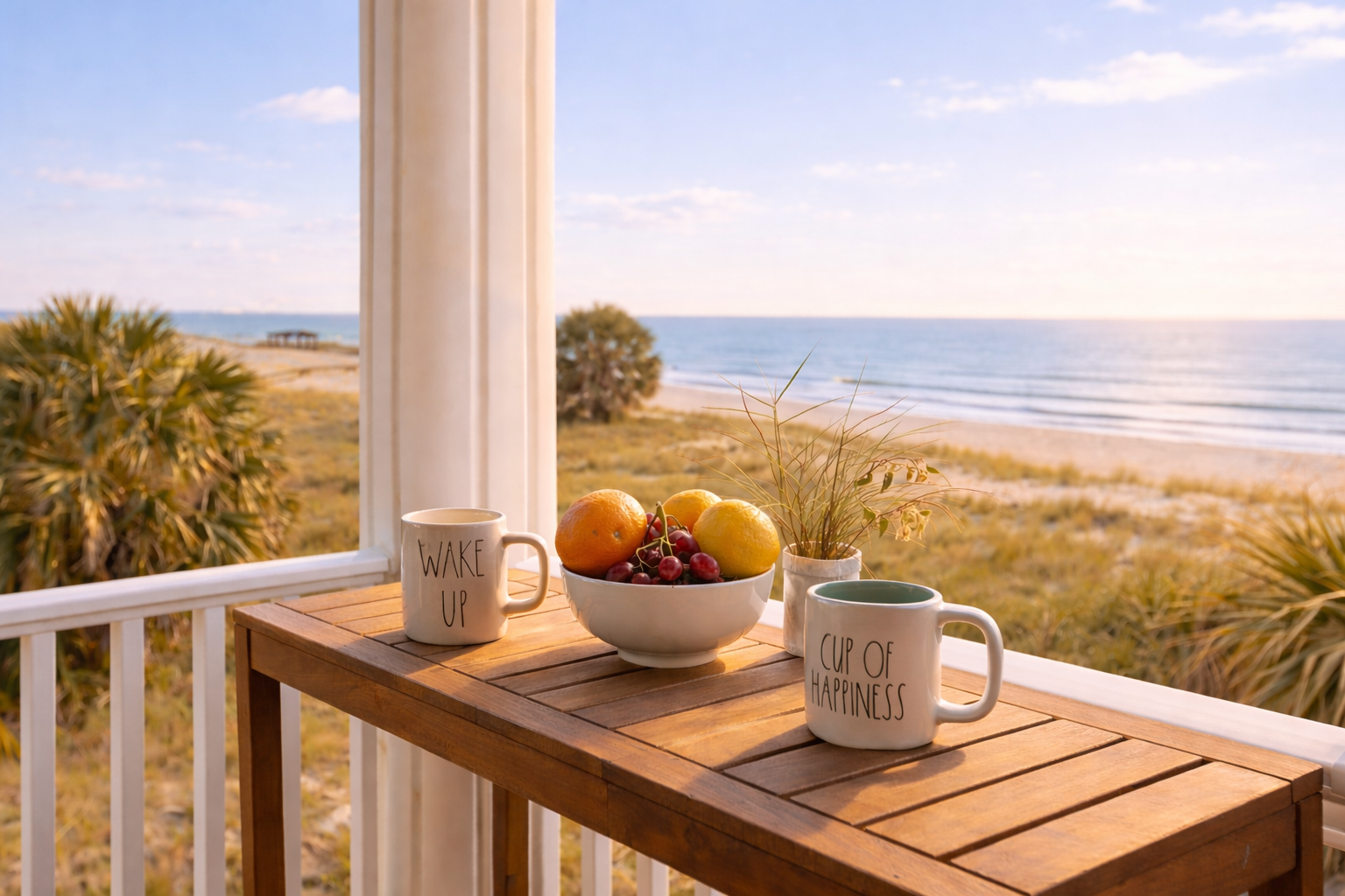 Enjoy your morning coffee with open ocean views and fresh coastal air