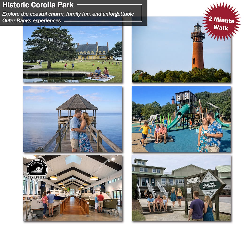 Spend the day walking scenic soundfront grounds, local museums, and Corolla’s beloved historic attractions.