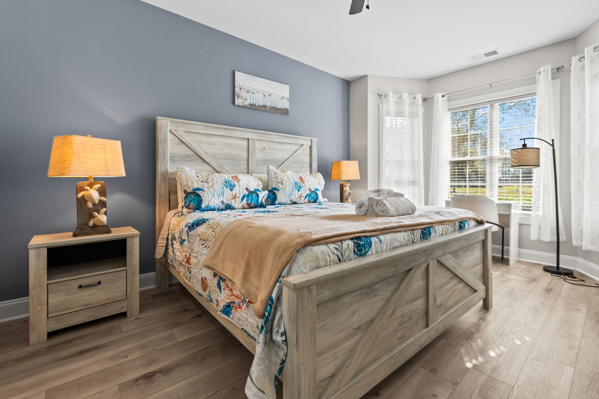 Master Bedroom with a King Bed and ensuite bathroom & lake view