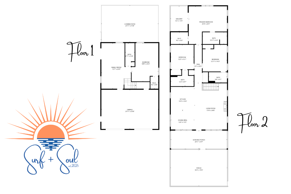 Here's the floor plan to Surf + Soul to help you visualize the layout.