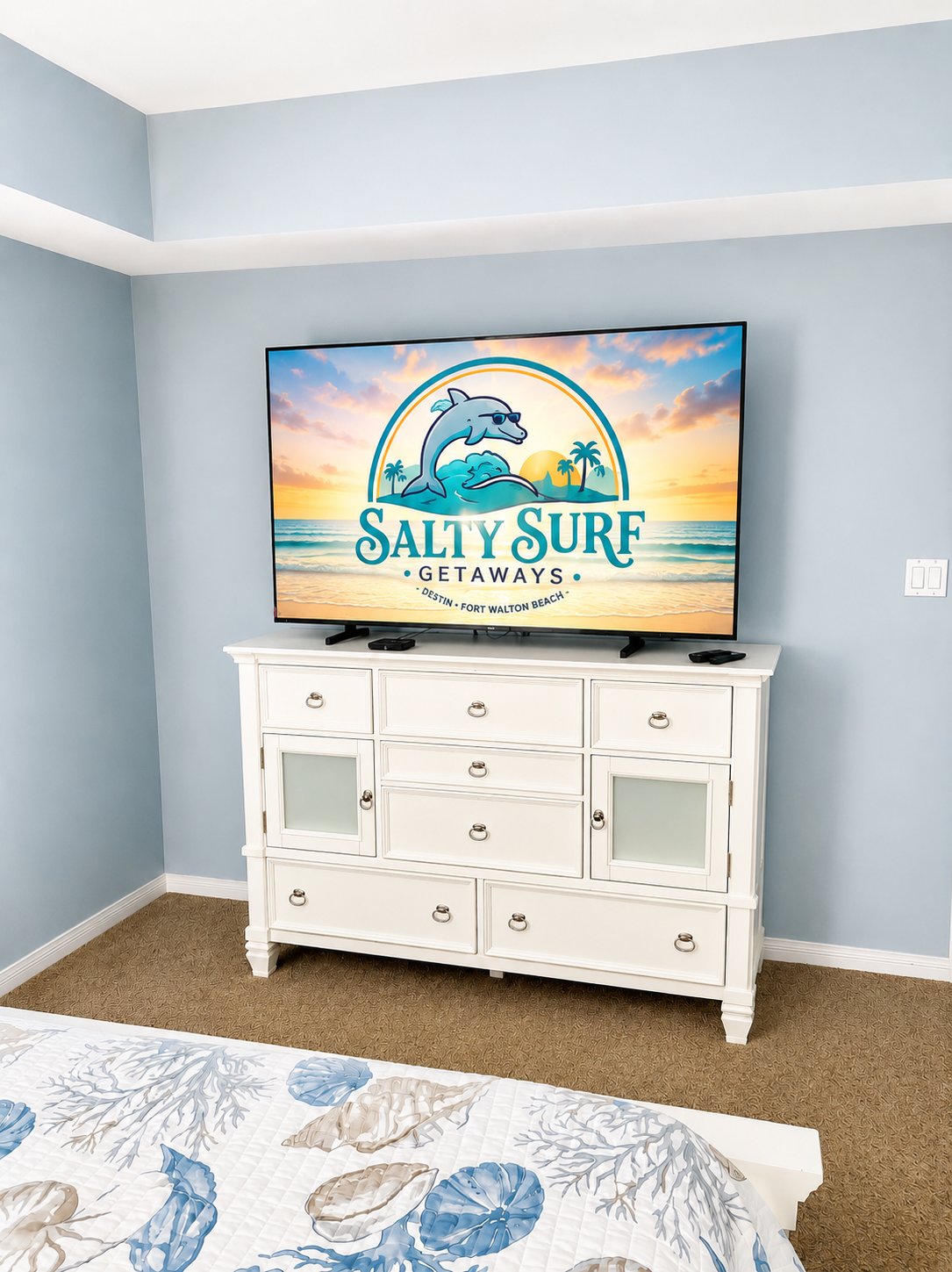 2nd bedroom features a 55” Samsung smart tv
