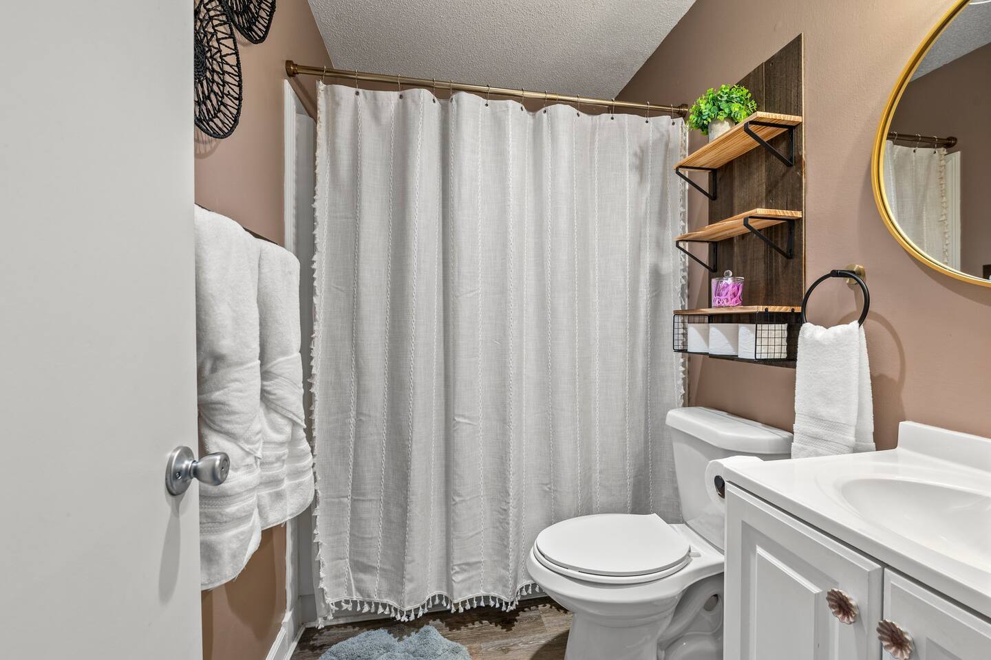 Bath with tub and shower