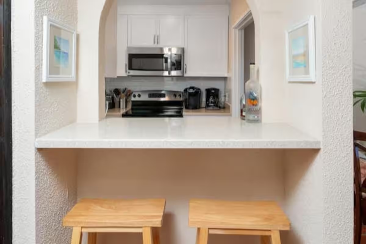 Perfect spot for morning coffee or an afternoon snack.