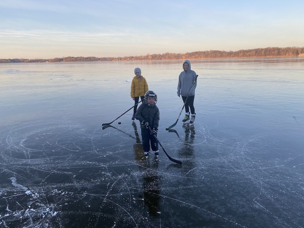 Ice Skating on the lake
