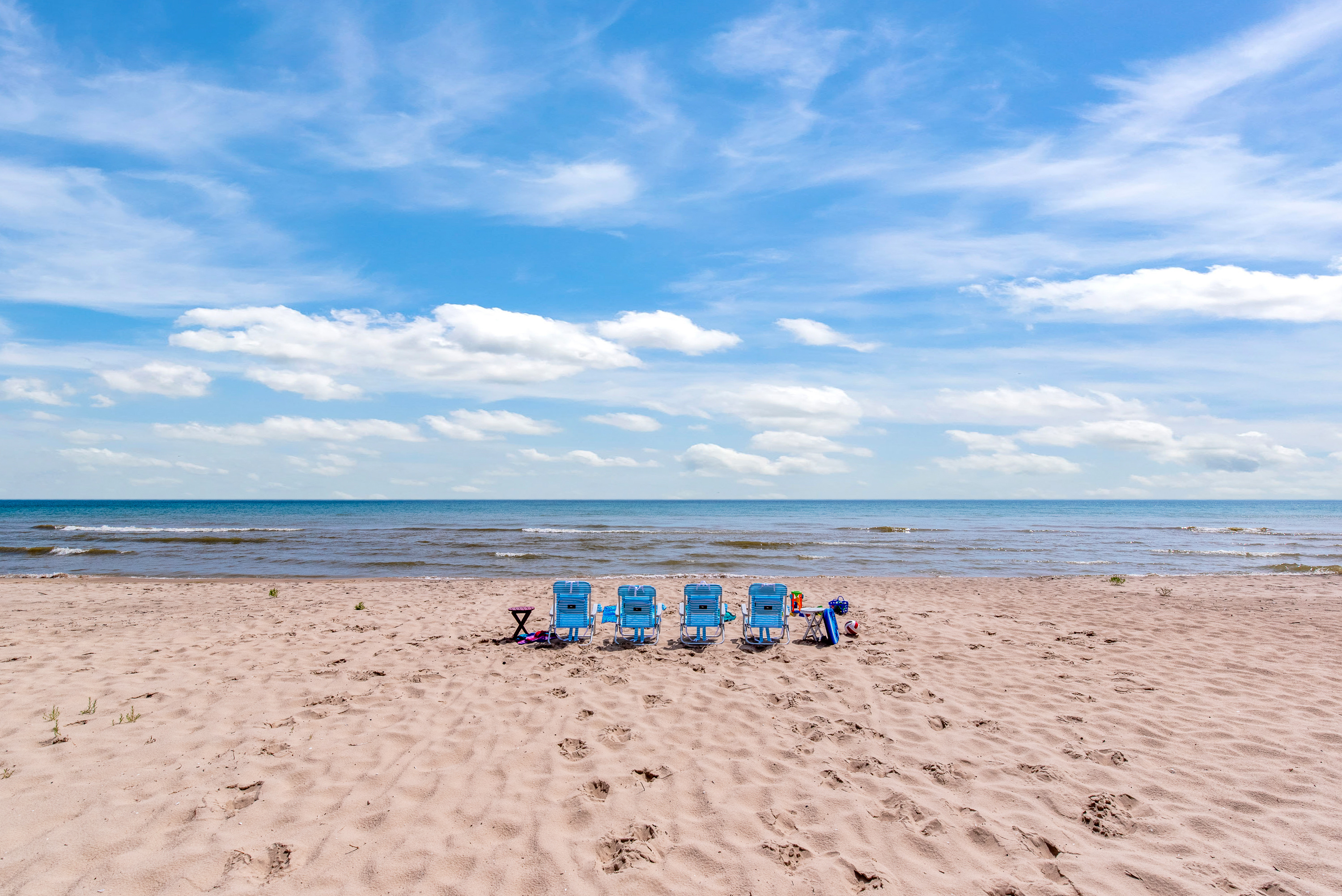 Beach chairs provided.