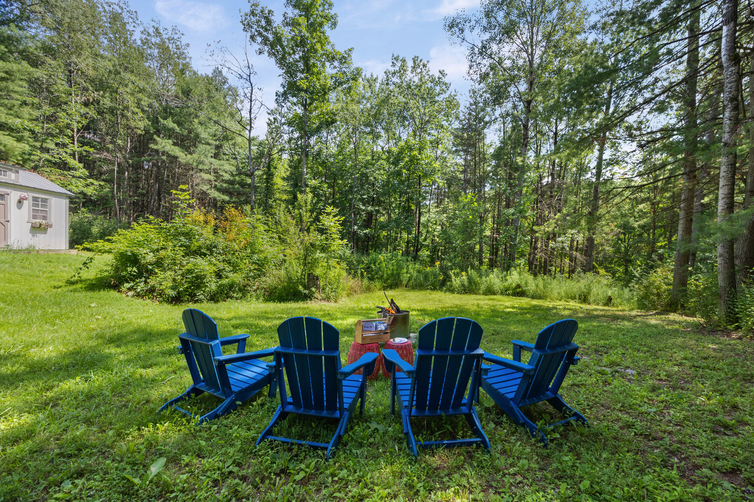 Gather round the firepit and listen to the peepers and frogs, or  watch the fireflies. Toast your marshmallows and make smores.