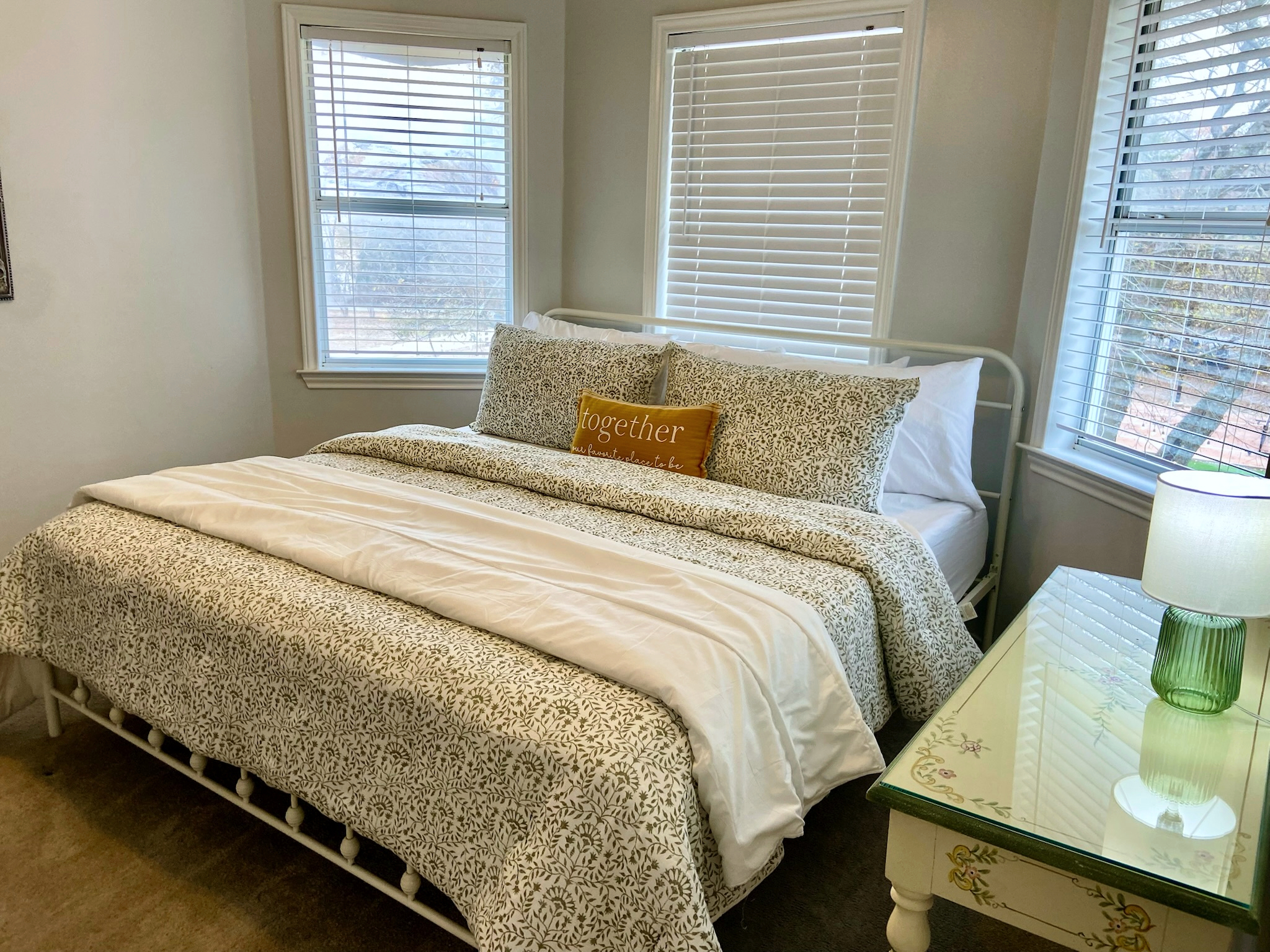 Farmhouse bedroom 5, king bed and private full bath