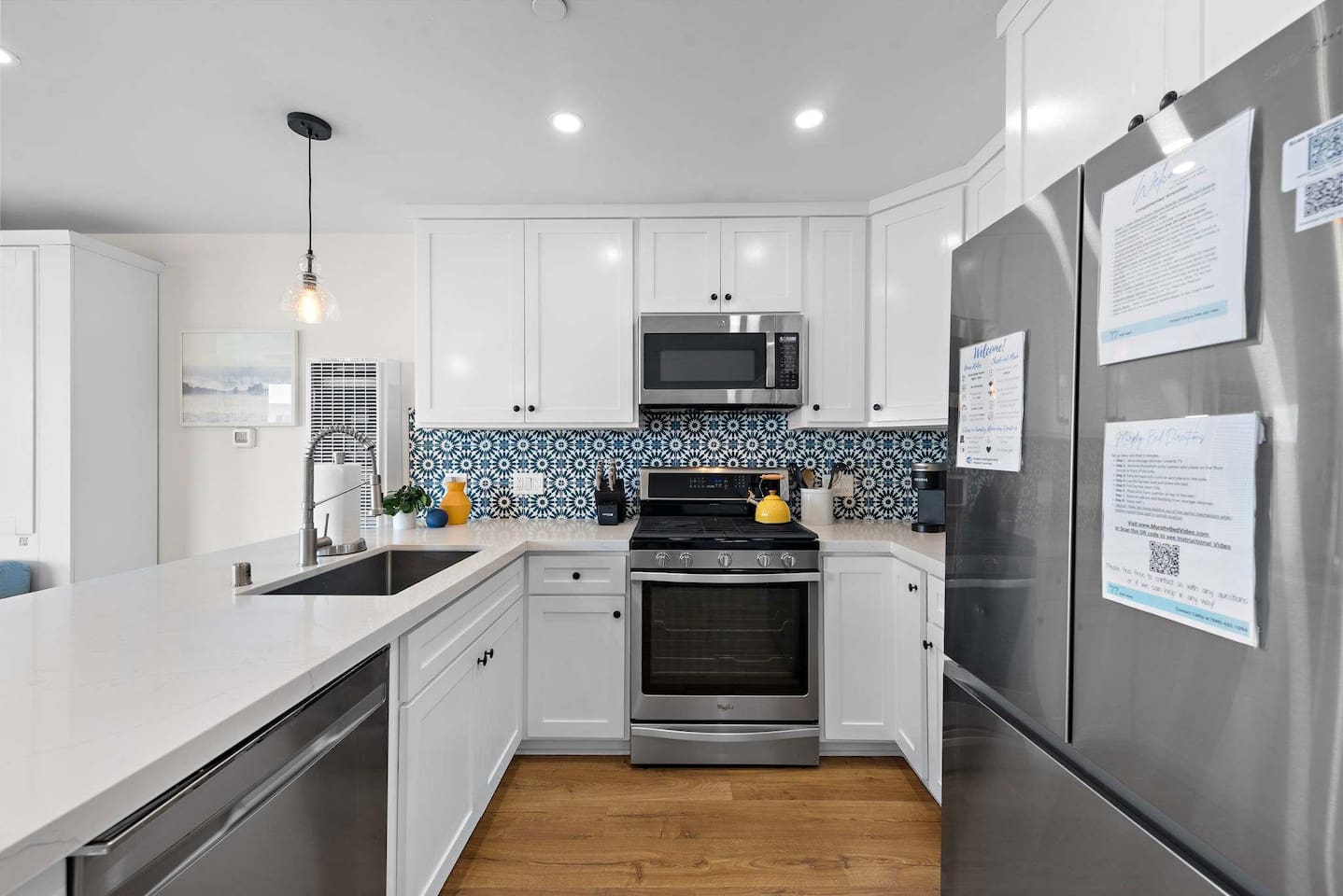 We also provide a blender, Ninja grill / air-fryer, toaster and Keurig coffee machine (including everything you need to make coffee) :)