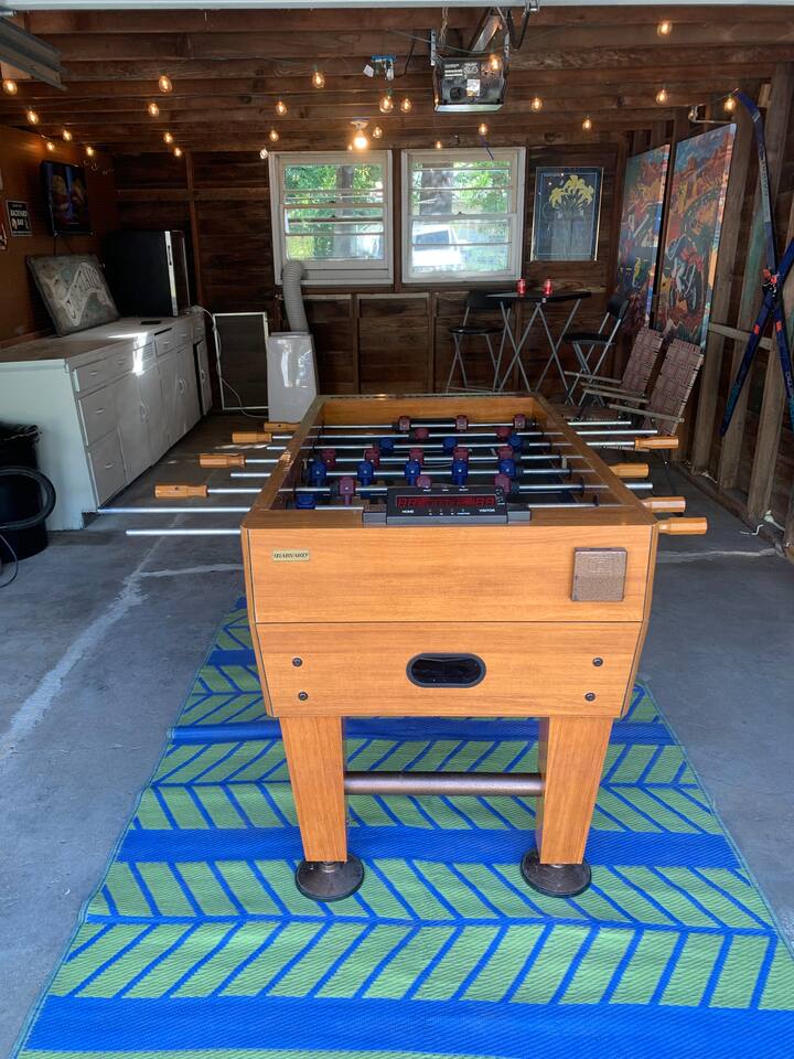 Gameroom in detached garage.