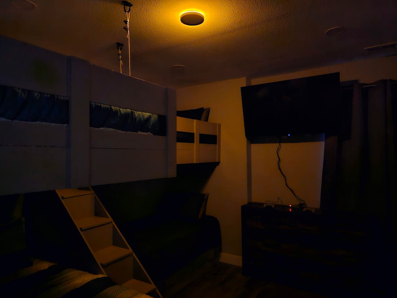 Soft, dimmable nightlight keeps the bunk room gently illuminated - perfect for kids who prefer a little comfort after lights out.