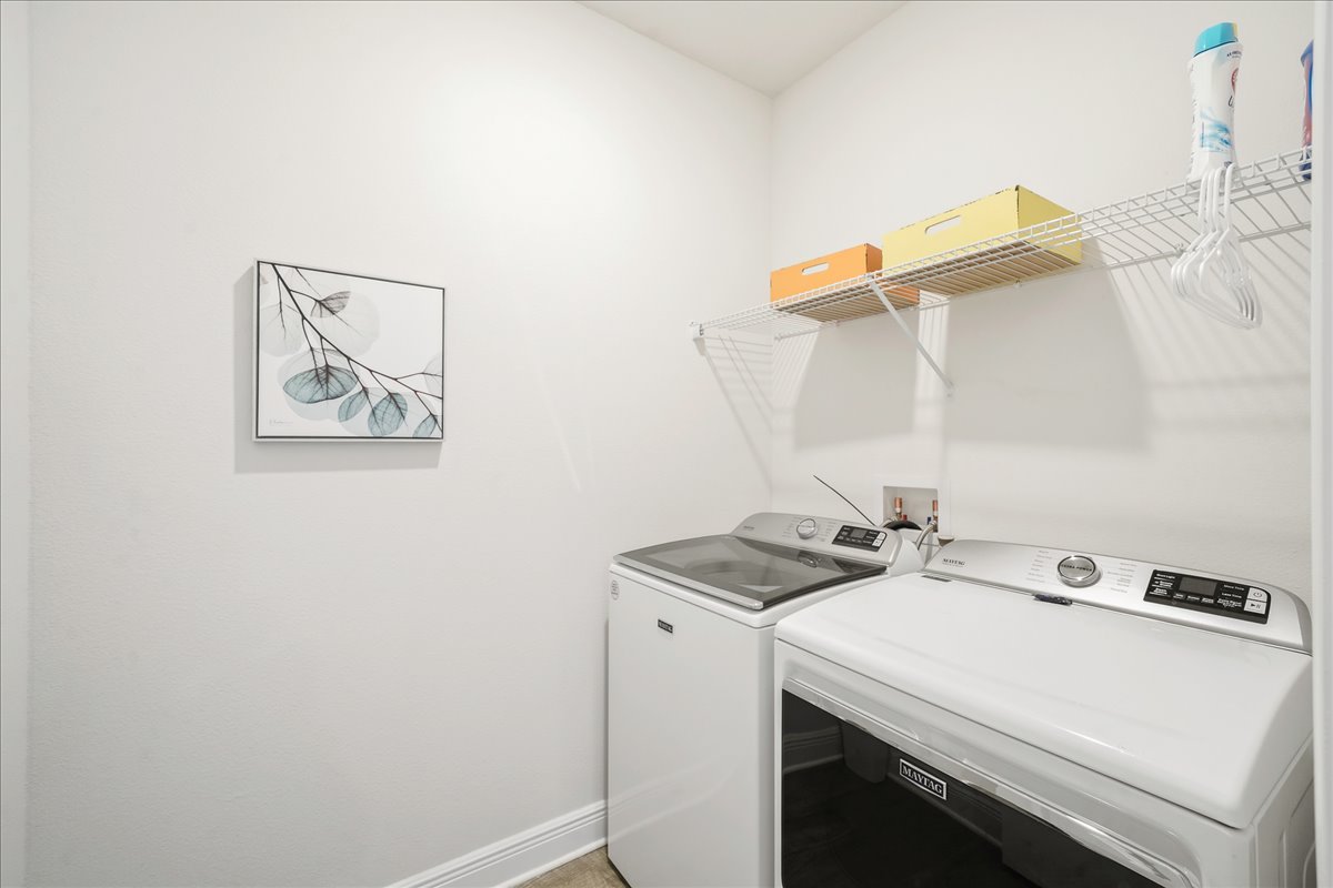 Full size washer and drying with starter laundry kit
