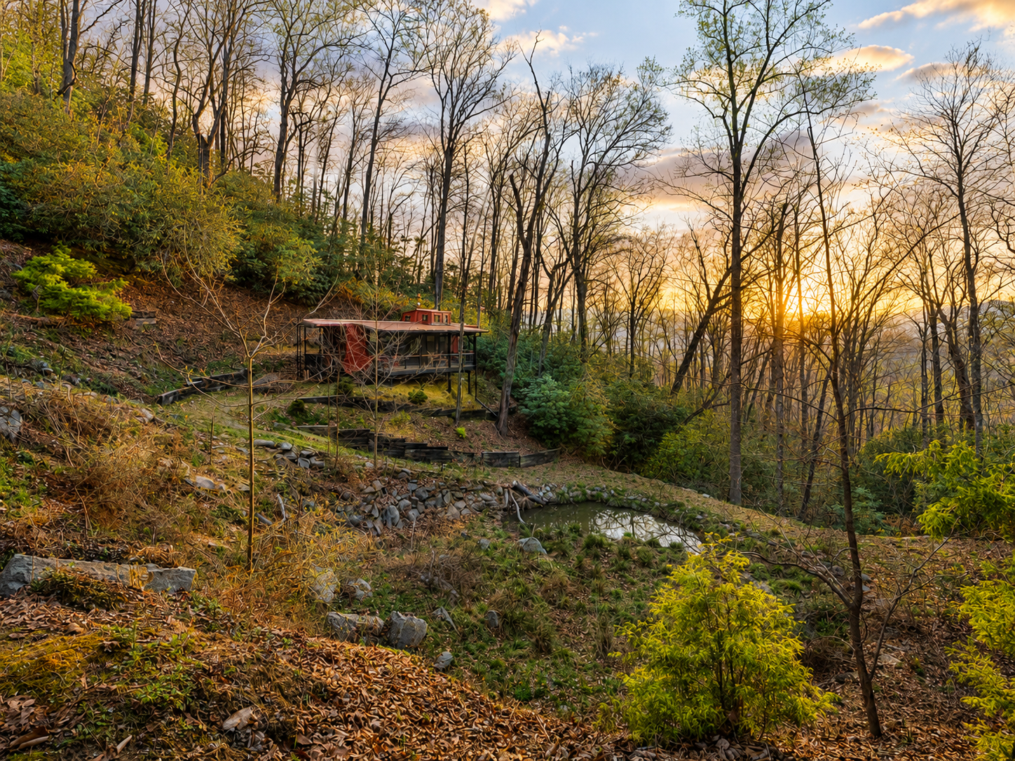 {Outdoor Living} Wander the peaceful mountainside, gather around the fire pit, or simply soak in the beauty of Pisgah Forest from your own private retreat.