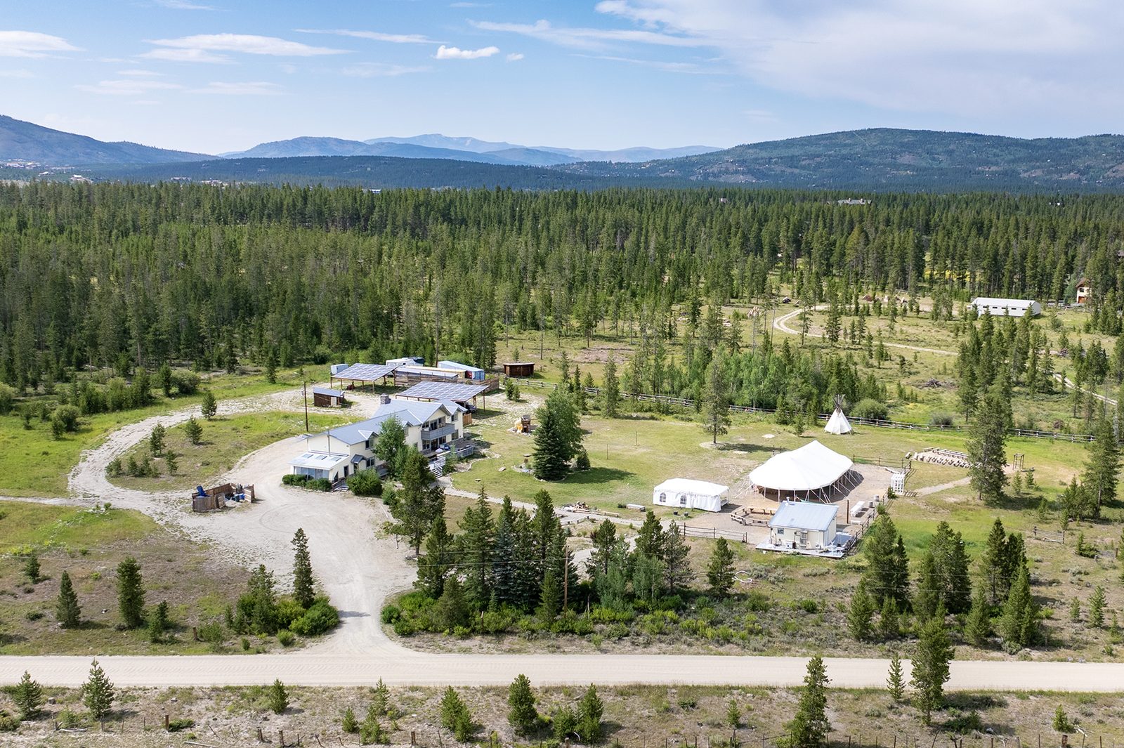 Aerial view of the six acre Casa Vista property