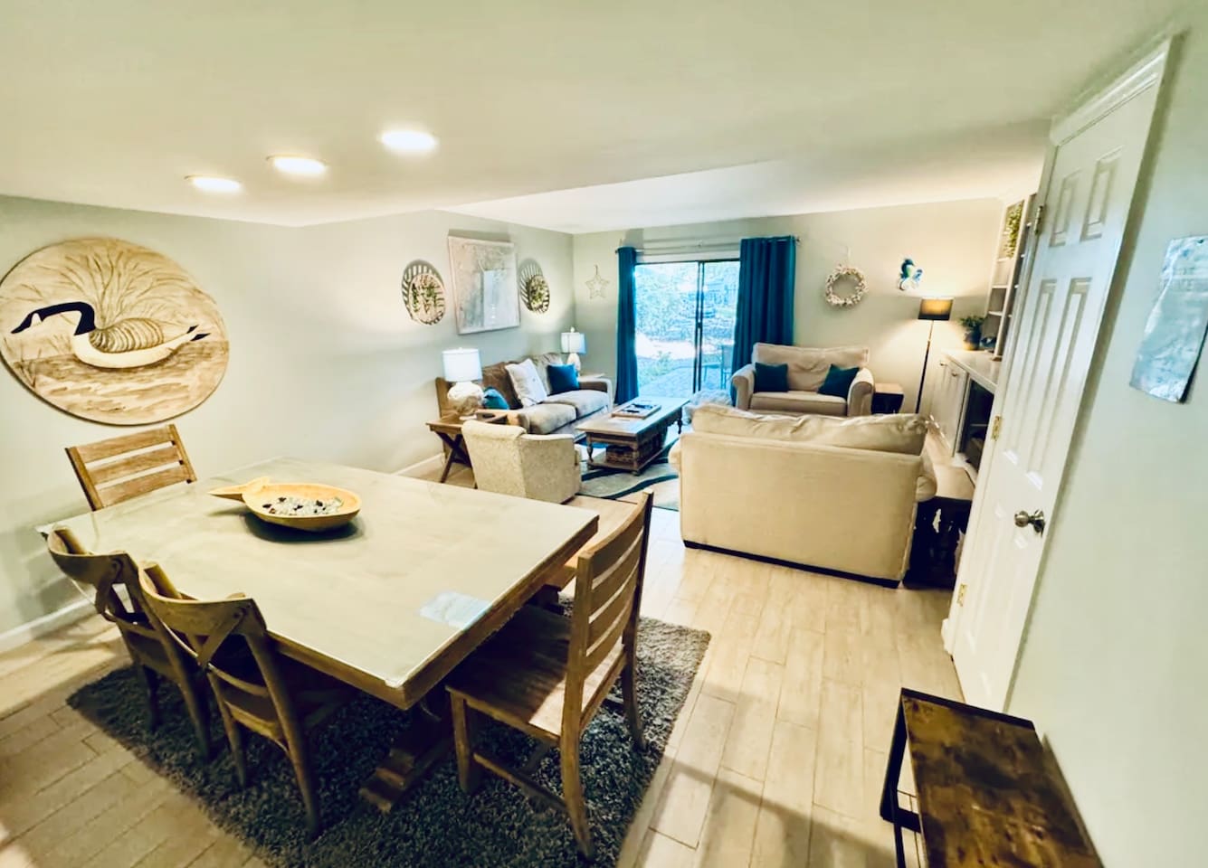 Dining table and living area