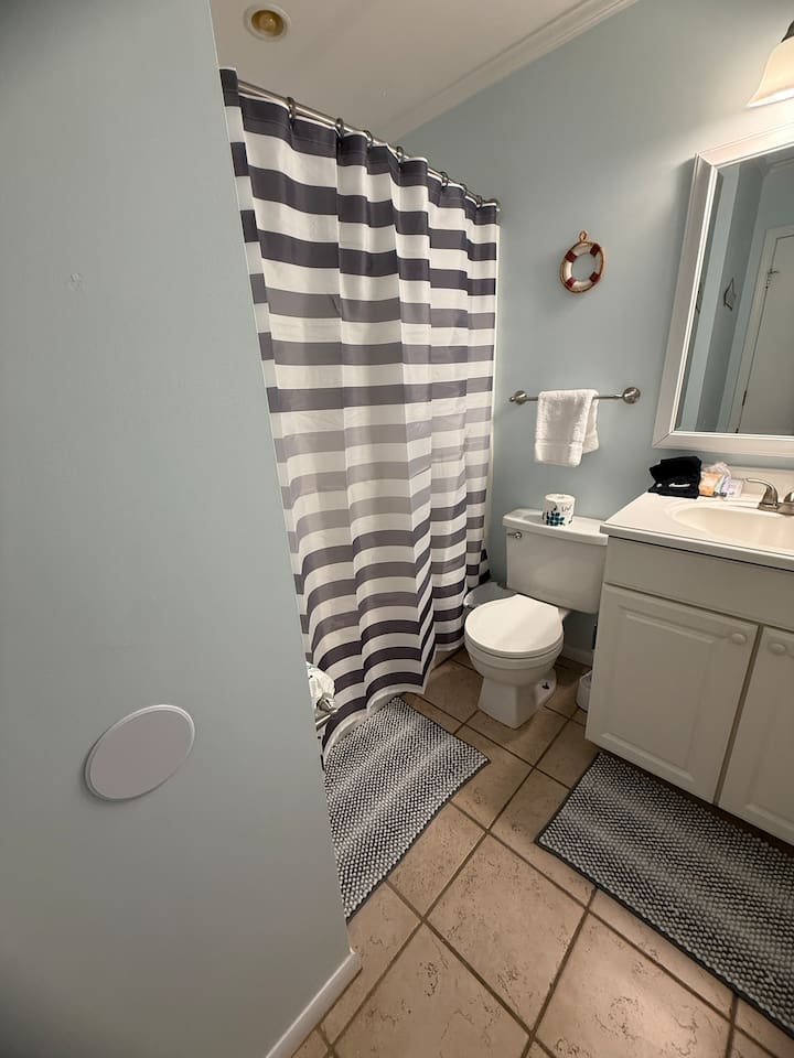 Bathroom with tub and shower