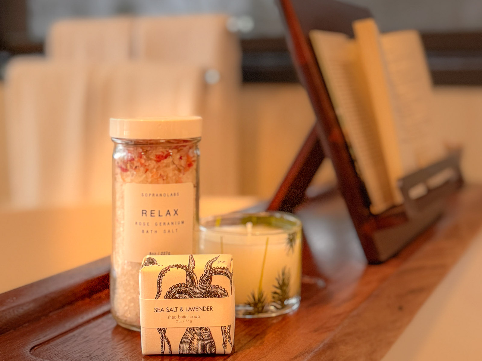 Luxury bath amenities detail &mdash; Sunset Falls bespoke services