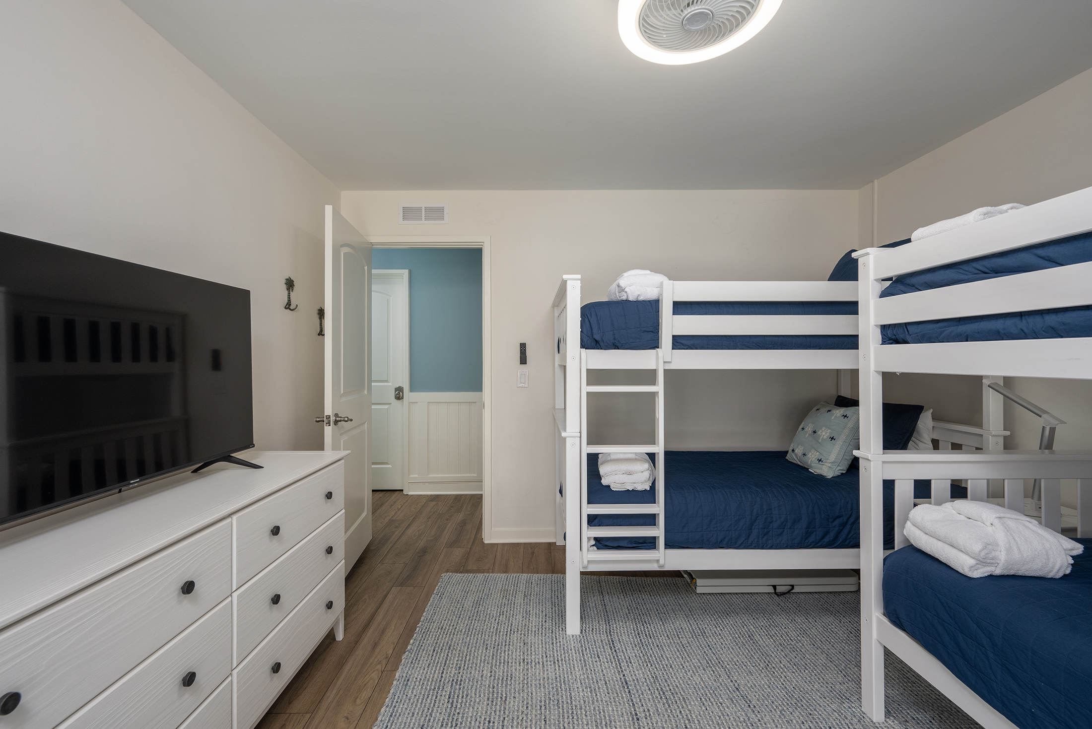 55" LED HDTV inf bunk bedroom