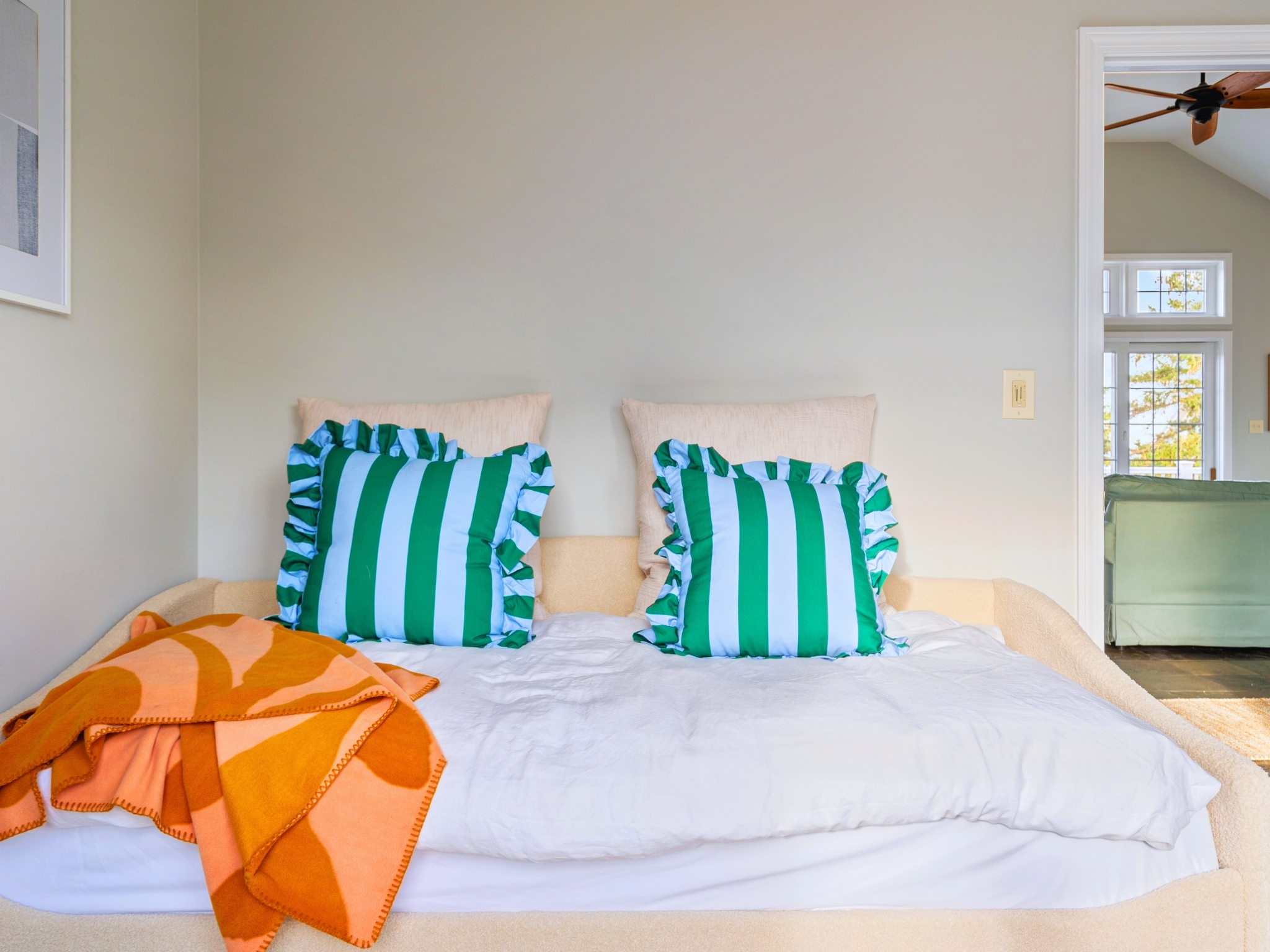 A versatile space with a sleeper sofa, ideal for relaxing or hosting guests on the main floor.