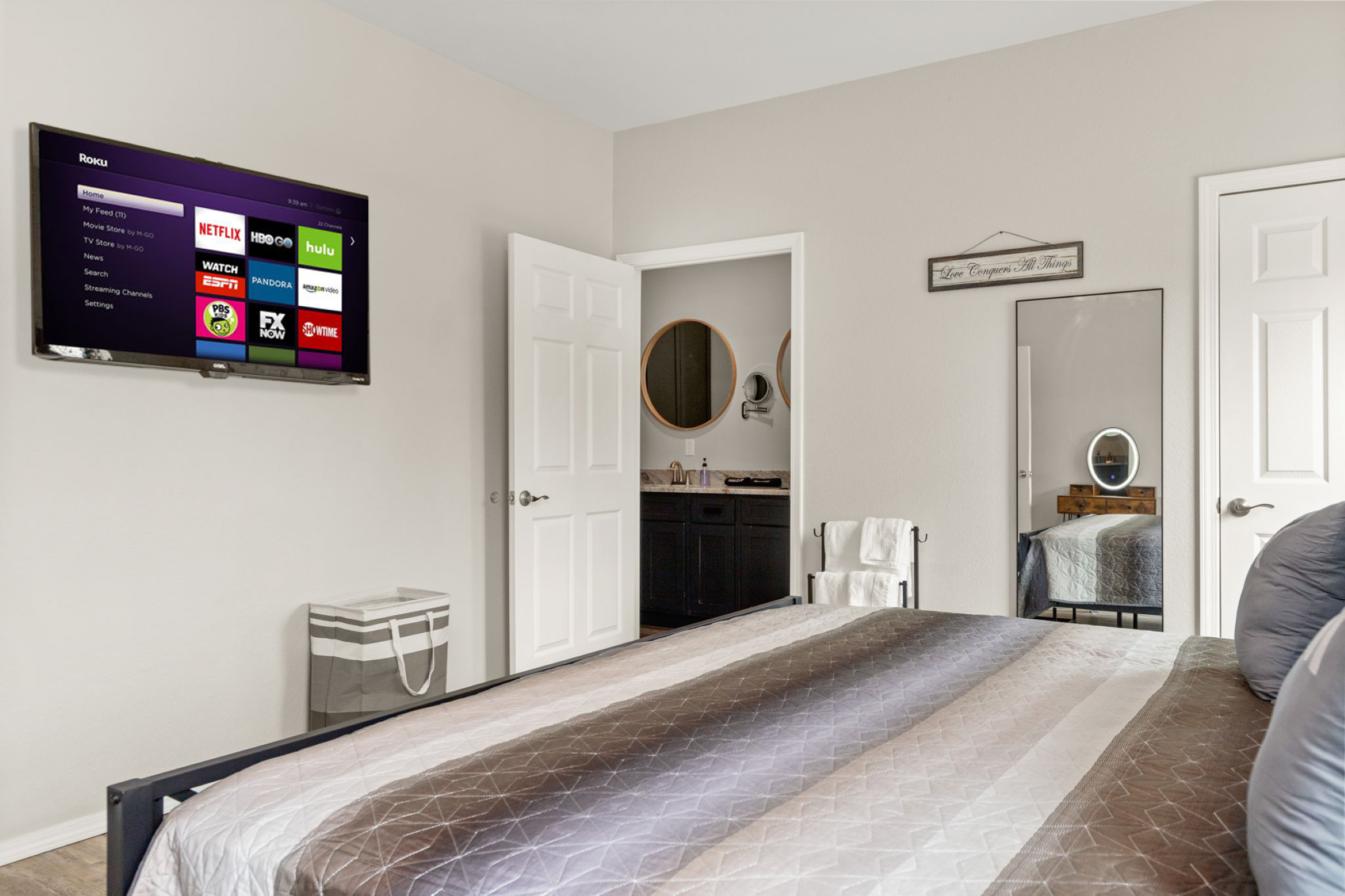 NEW 50" TV in the Master Suite